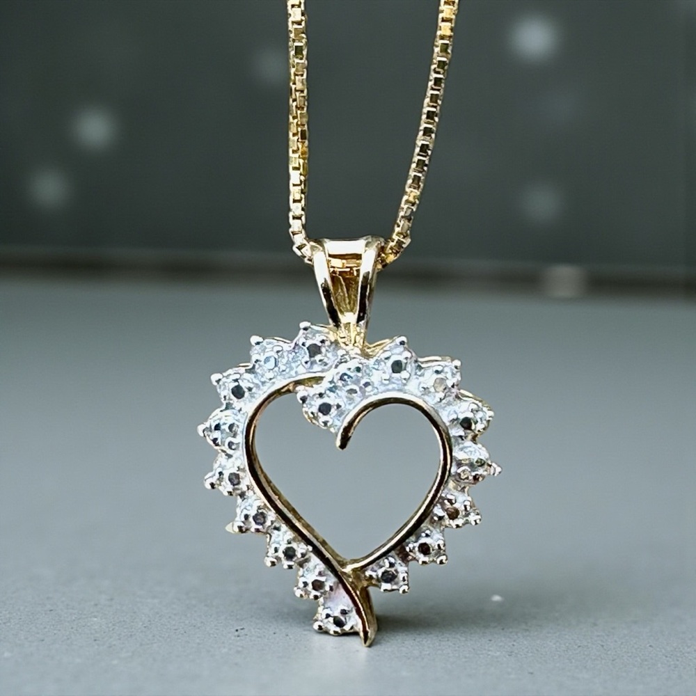 14k gold over sterling silver heart pendant / necklace